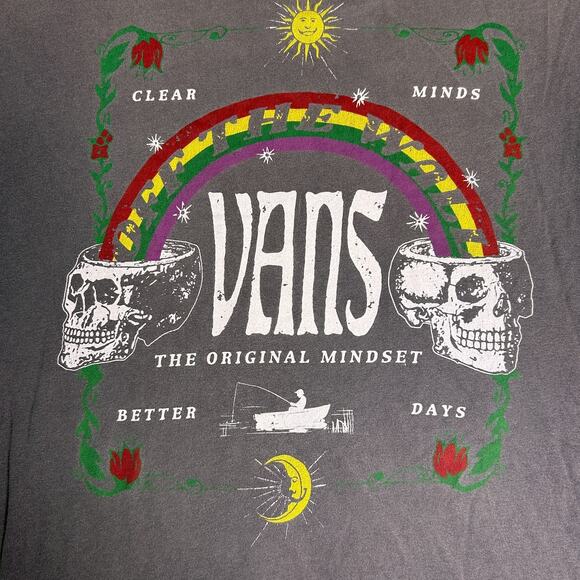 VANS Off The Wall Original Mindset Graphic Tee Mens Large Gray Skater Streetwear - Picture 7 of 7